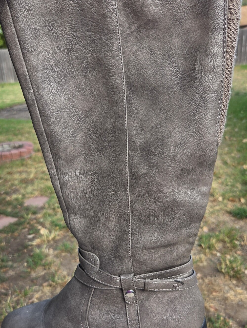 Tall Gray Riding Boots